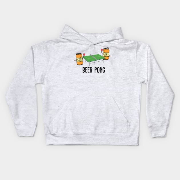 Beer Pong Kids Hoodie by toddgoldmanart